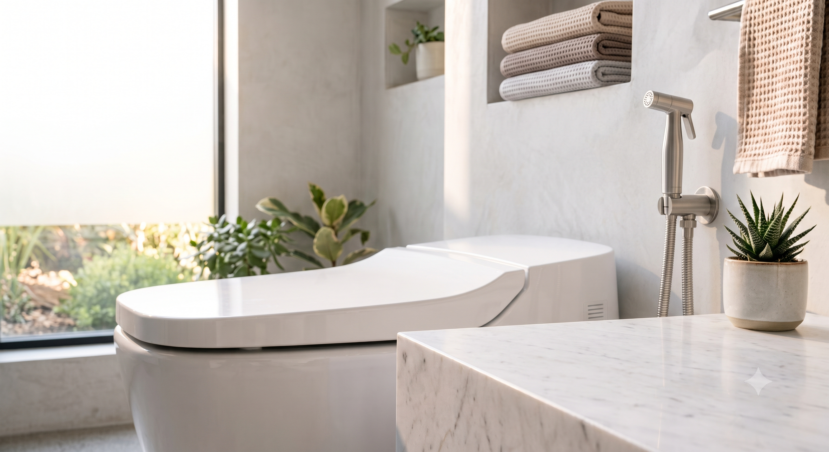 Washura Premium Handheld Bidet in Modern Bathroom